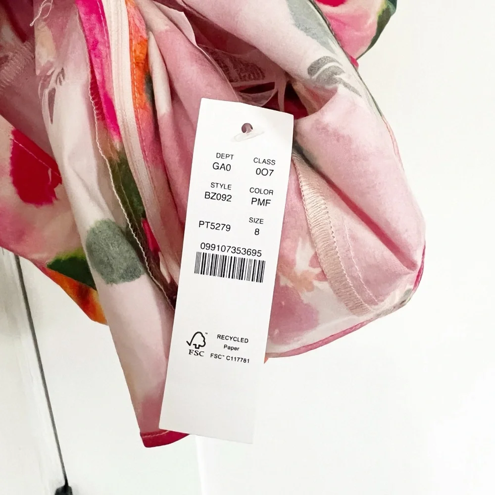 J.Crew Cecily Top Floral Poplin V-Neck Puff Sleeve